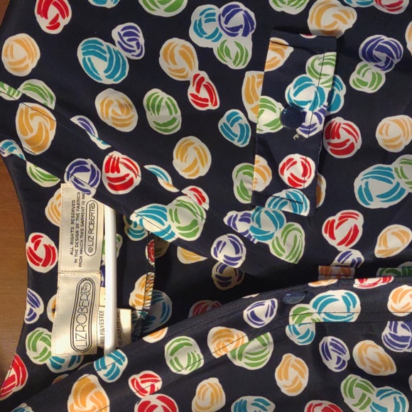 Vintage Liz Roberts 1970s maxi dress MCM modest pleated conservative candy balls - Picture 4 of 16